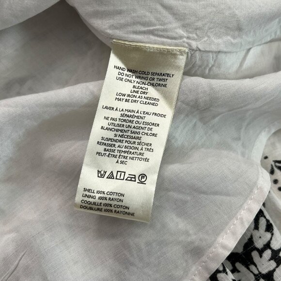 Maeve Flutter Sleeve Babydoll Cottagecore Mini Dress White Black M Boho Coastal - Picture 8 of 11